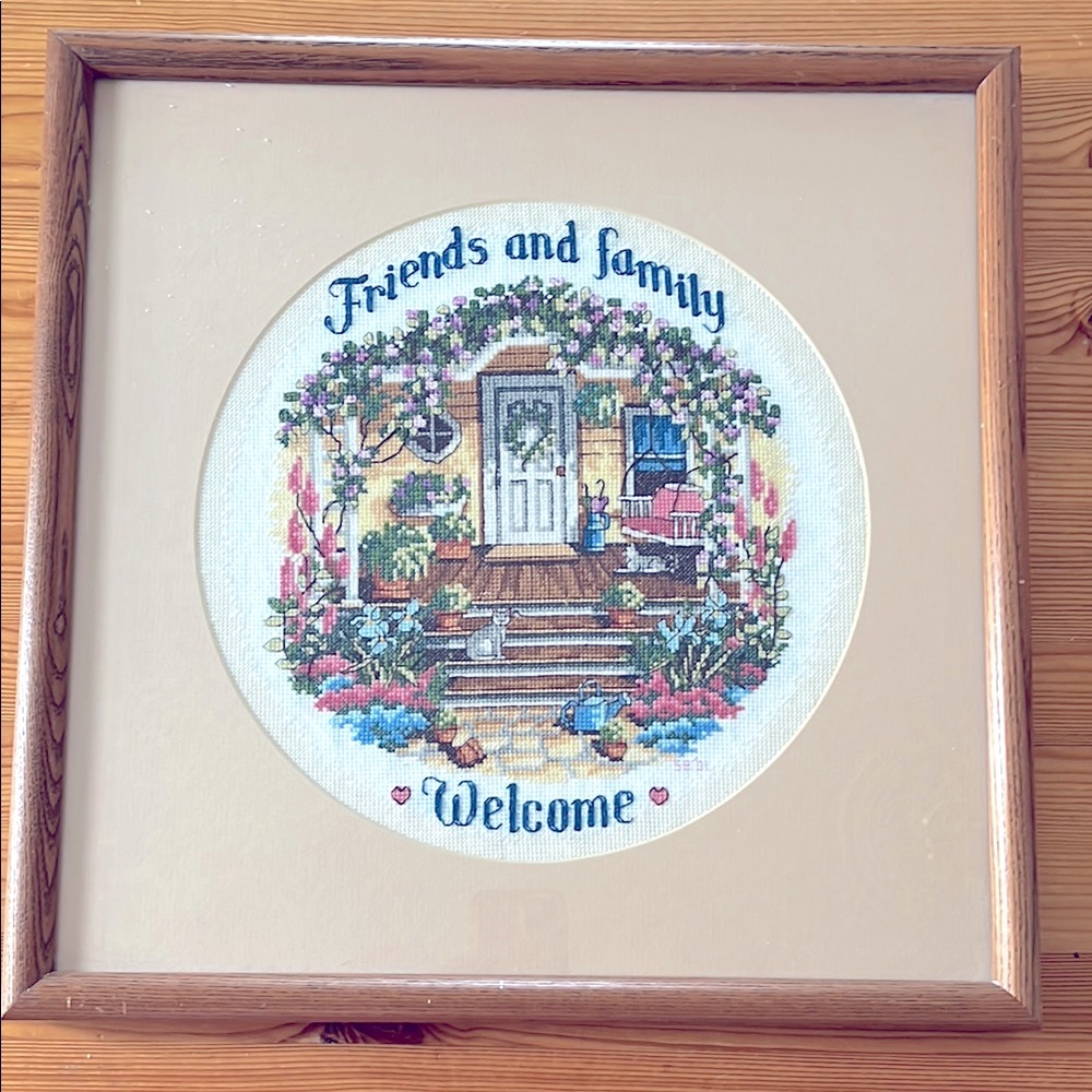 Vintage Frames Welcome Crossstitch
